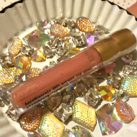 🌟🧚‍♀️STRAWBERRY CRÉME RARE BareMinerals 100% Natural Lip Gloss NWT - Picture 3 of 4
